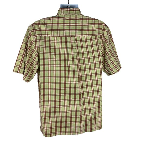 Izod Jeans Mens Plaid Short Sleeve Shirt Size Medium Cotton Made In India - Picture 2 of 7